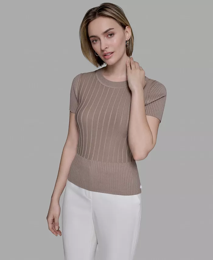 Женский ребристый свитер с коротким рукавом Karl Lagerfeld Paris, коричневый
Женский ребристый свитер с коротким рукавом Karl Lagerfeld Paris, коричневый