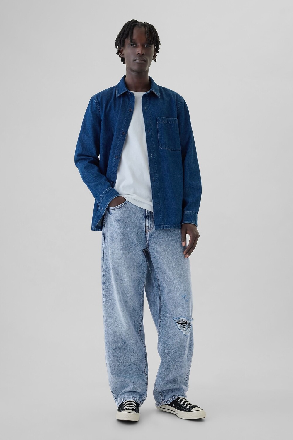 Мешковатые джинсы свободного кроя Gap, синий
Мешковатые джинсы свободного кроя Gap, синий