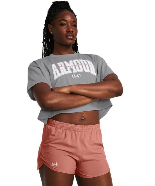 Футболка женская для тренировок, кроп, с коротким рукавом и принтом, бренд Under Armour, цвет серый
Футболка женская для тренировок, кроп, с коротким рукавом и принтом, бренд Under Armour, цвет серый