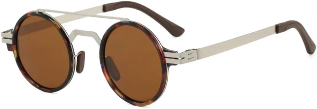 Ретро металлические круглые солнцезащитные очки с двойной перемычкой для мужчин и женщин, защита от УФ-излучения UV400, прозрачные линзы, оправа в стиле панк TYUVIVO, Leopard Silver Tea
Ретро металлические круглые солнцезащитные очки с двойной перемычкой для мужчин и женщин, защита от УФ-излучения UV400, прозрачные линзы, оправа в стиле панк TYUVIVO, Leopard Silver Tea