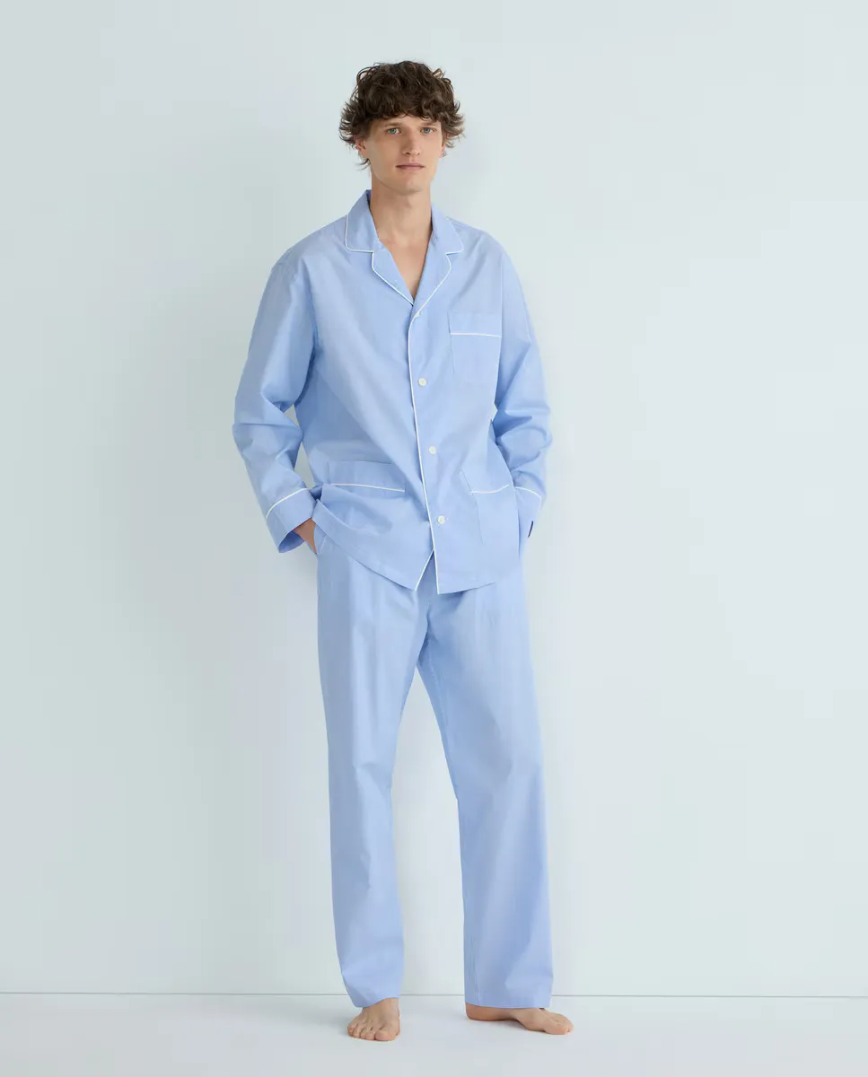 Пижама мужская клетчатая поплиновая Emidio Tucci, синий
Пижама мужская клетчатая поплиновая Emidio Tucci, синий