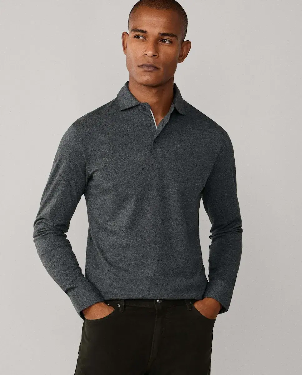 Поло Pima с длинными рукавами, классическая посадка Hackett, темно-серый
Поло Pima с длинными рукавами, классическая посадка Hackett, темно-серый