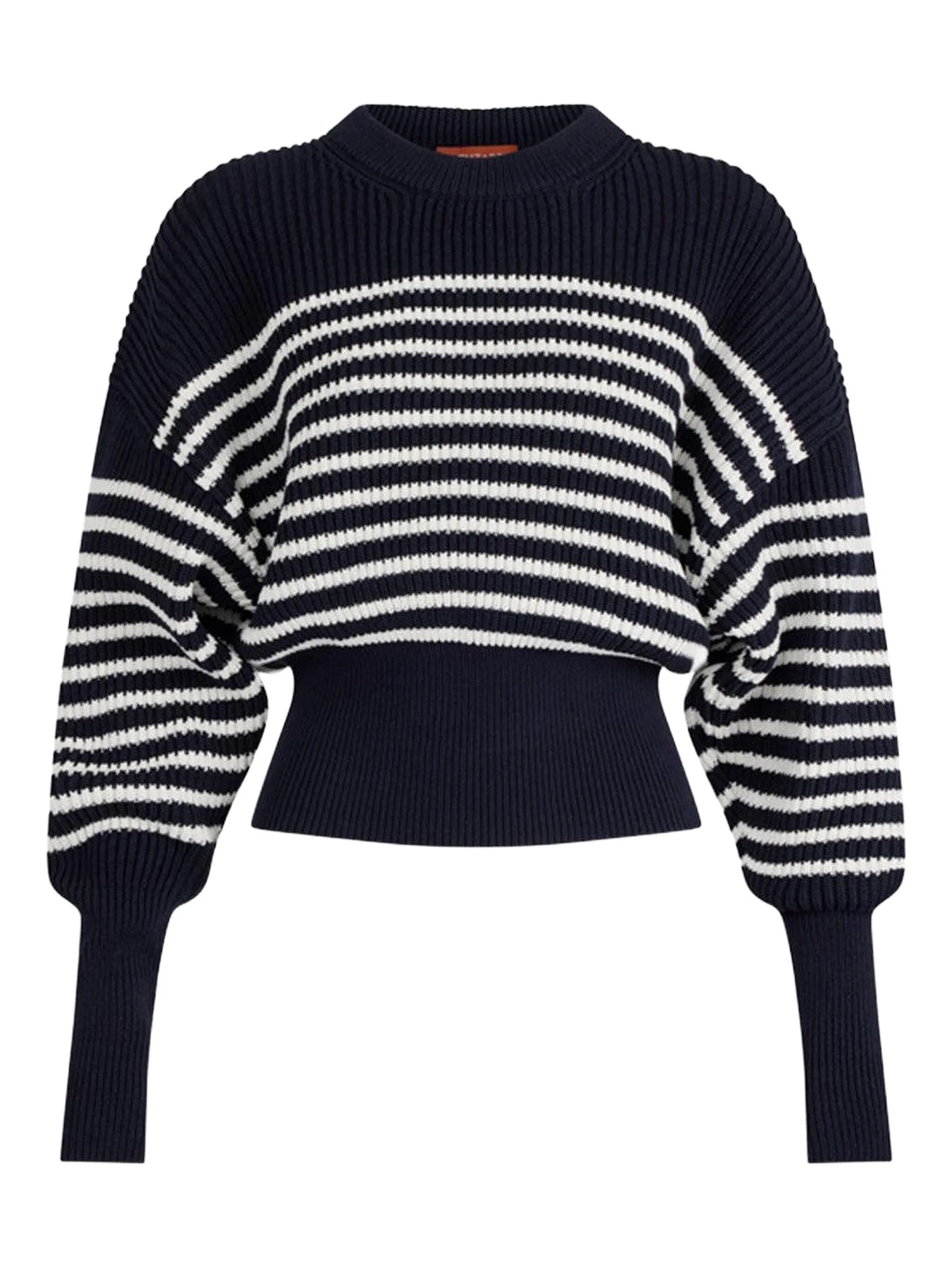 Свитер с круглым вырезом в полоску Altuzarra, черный
Свитер с круглым вырезом в полоску Altuzarra, черный