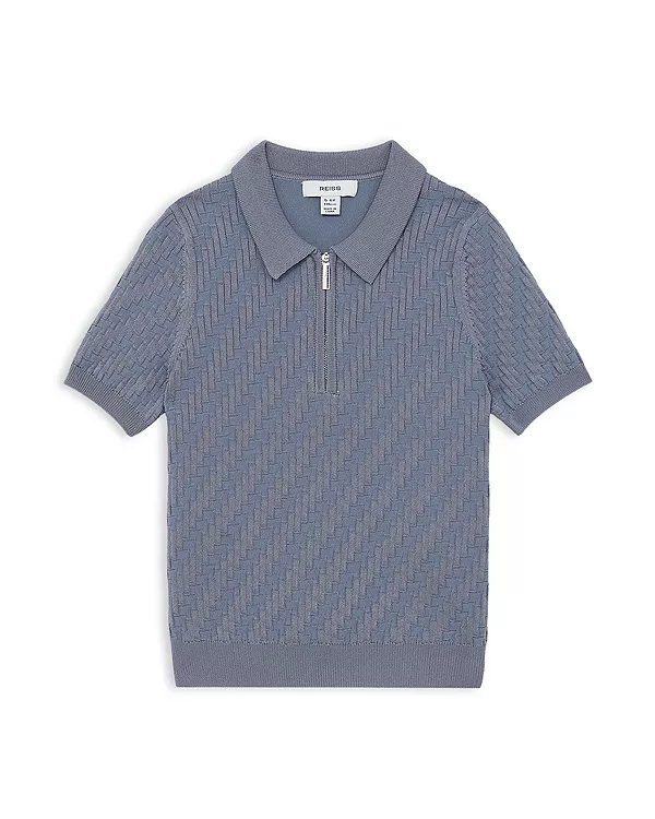 Детская поло с короткими рукавами, застежкой-молнией на четверть длины, блестящая текстурированная ткань - для подростков постарше Reiss, синий
Детская поло с короткими рукавами, застежкой-молнией на четверть длины, блестящая текстурированная ткань - для подростков постарше Reiss, синий