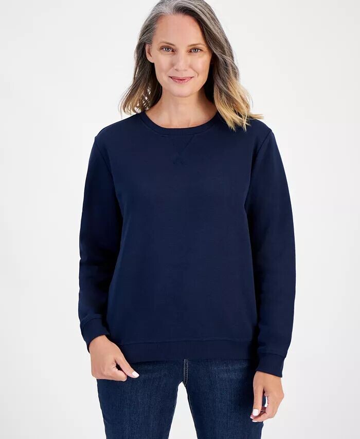 Флисовый свитшот Petite с круглым вырезом и длинными рукавами Style & Co, синий
Флисовый свитшот Petite с круглым вырезом и длинными рукавами Style & Co, синий