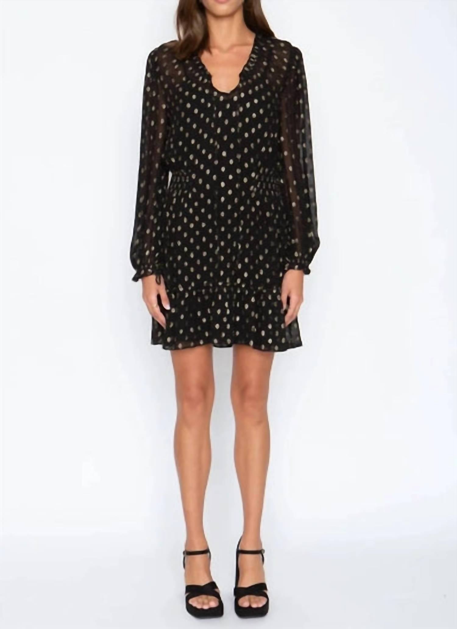 Платье Christie в черный золотой горошек CABALLERO
Платье Christie в черный золотой горошек CABALLERO