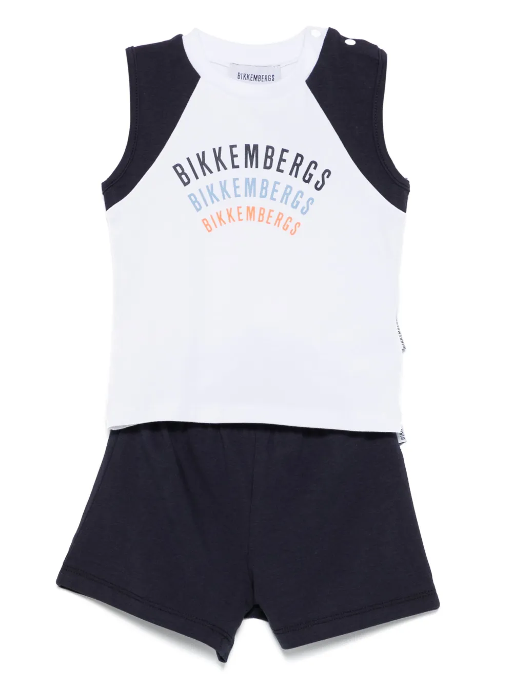 Комплект из топа и шортов с логотипом BIKKEMBERGS KIDS, белый 
Комплект из топа и шортов с логотипом BIKKEMBERGS KIDS, белый