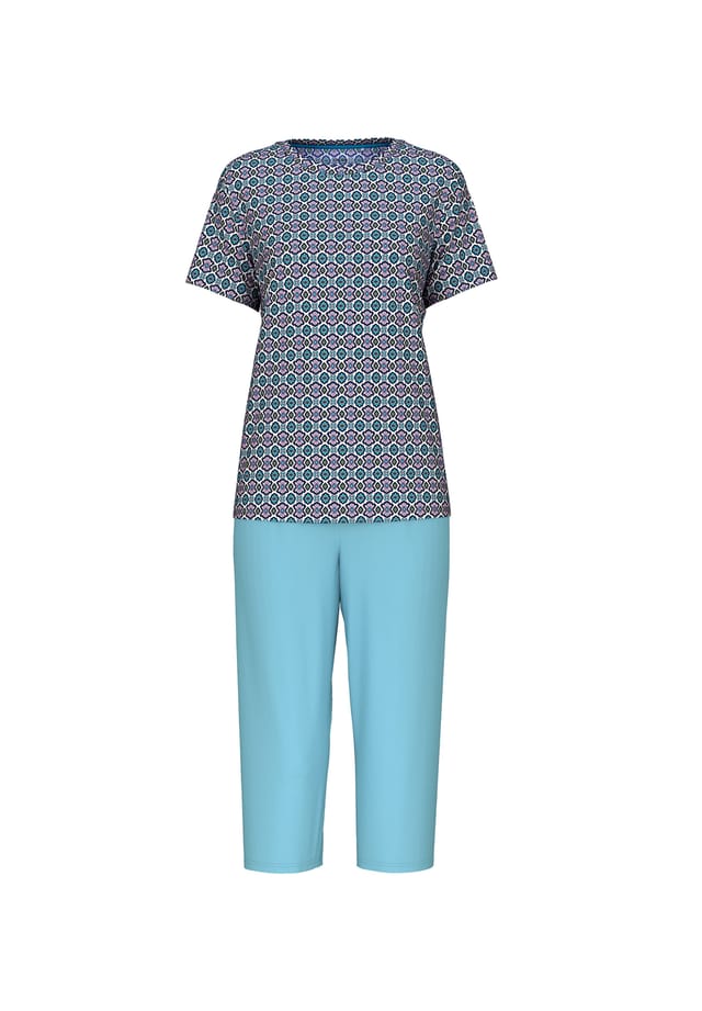 Пижама длиной 3/4 с орнаментом ночи Calida, голубой 
Пижама длиной 3/4 с орнаментом ночи Calida, голубой