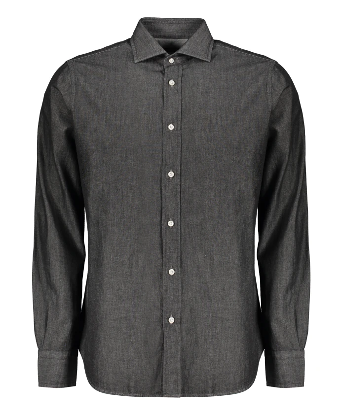 Хлопковая джинсовая рубашка с закругленным низом Moorer, черный
Хлопковая джинсовая рубашка с закругленным низом Moorer, черный