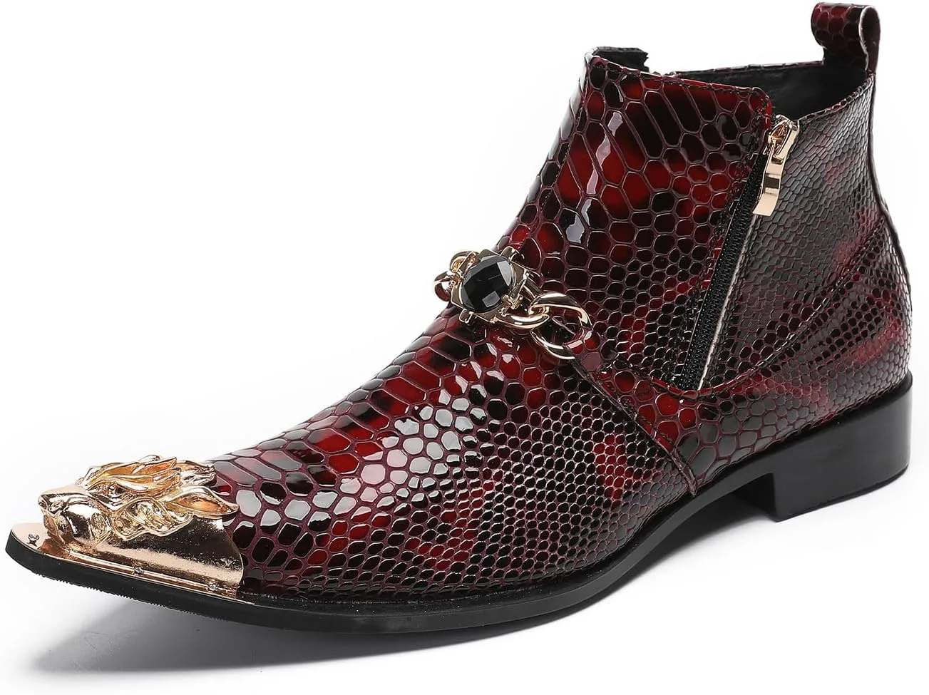 Мужские красные ковбойские сапоги Santimon - кожаные челси для вечеринок, повседневной носки и рок-стиля - западные ботинки до щиколотки с металлическим носком, декоративными бусинами и двойной молнией, красный
Мужские красные ковбойские сапоги Santimon - кожаные челси для вечеринок, повседневной носки и рок-стиля - западные ботинки до щиколотки с металлическим носком, декоративными бусинами и двойной молнией, красный