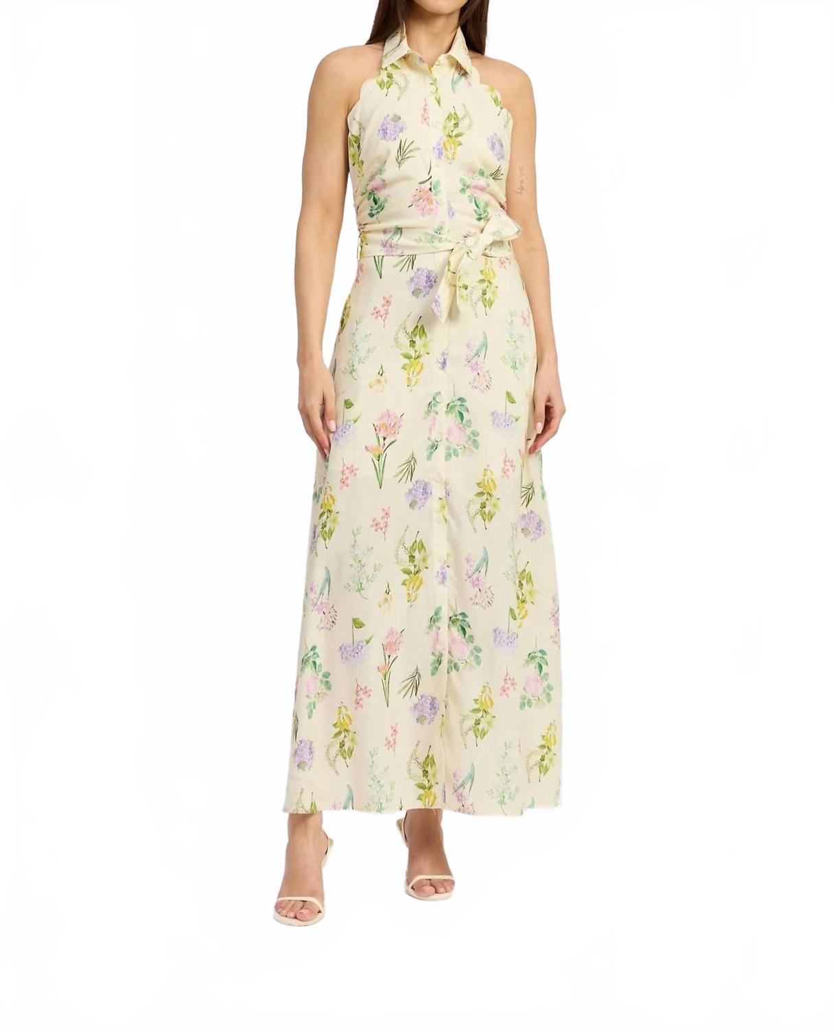 Желтое разноцветное макси-платье с запахом и декольте халтер En Saison
Желтое разноцветное макси-платье с запахом и декольте халтер En Saison