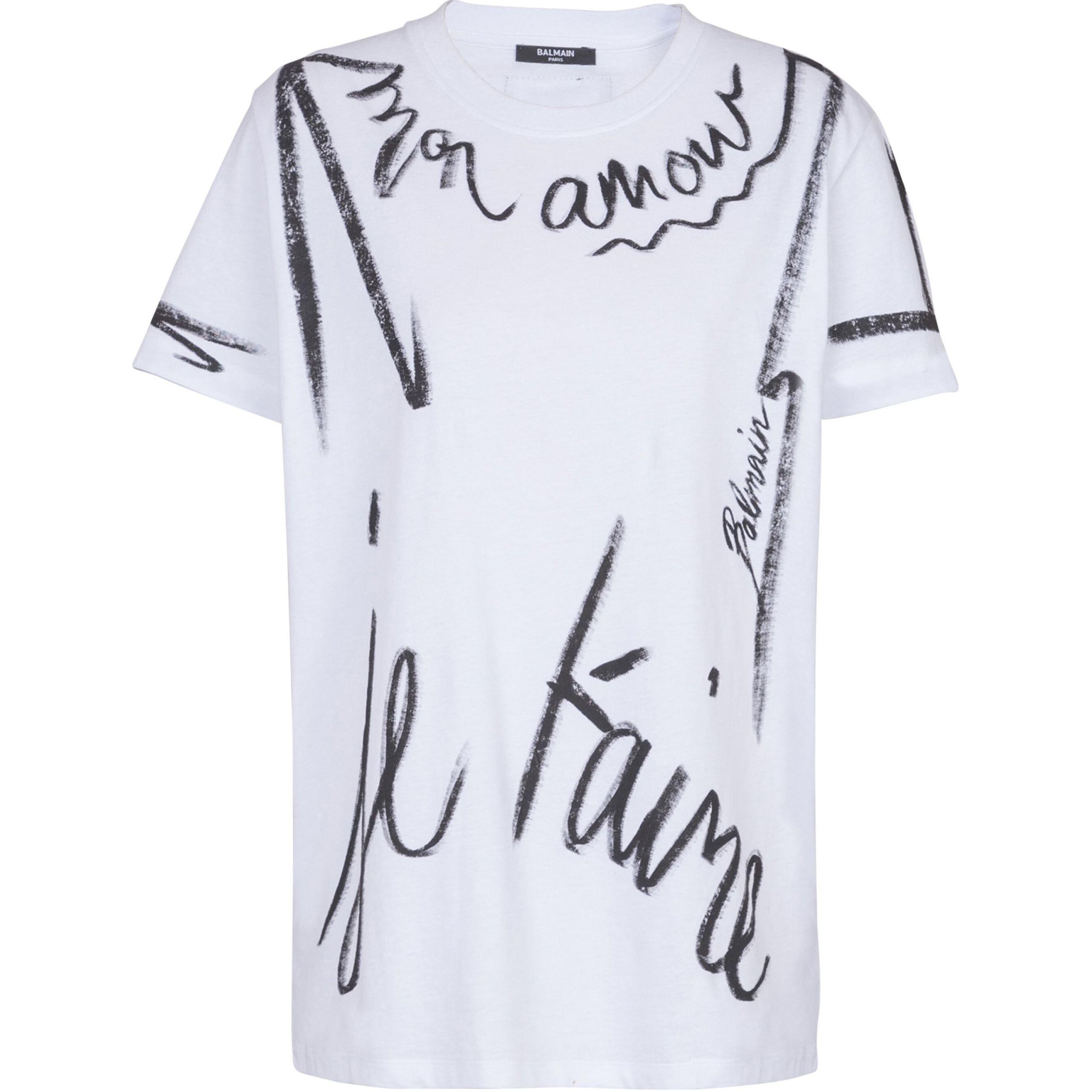 Футболка с принтом 'Je T'Aime' с коротким рукавом BALMAIN, белый
Футболка с принтом 'Je T'Aime' с коротким рукавом BALMAIN, белый