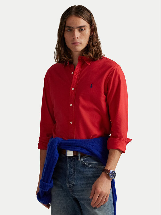 Рубашка slim fit 710804257061 Polo Ralph Lauren, красный 
Рубашка slim fit 710804257061 Polo Ralph Lauren, красный