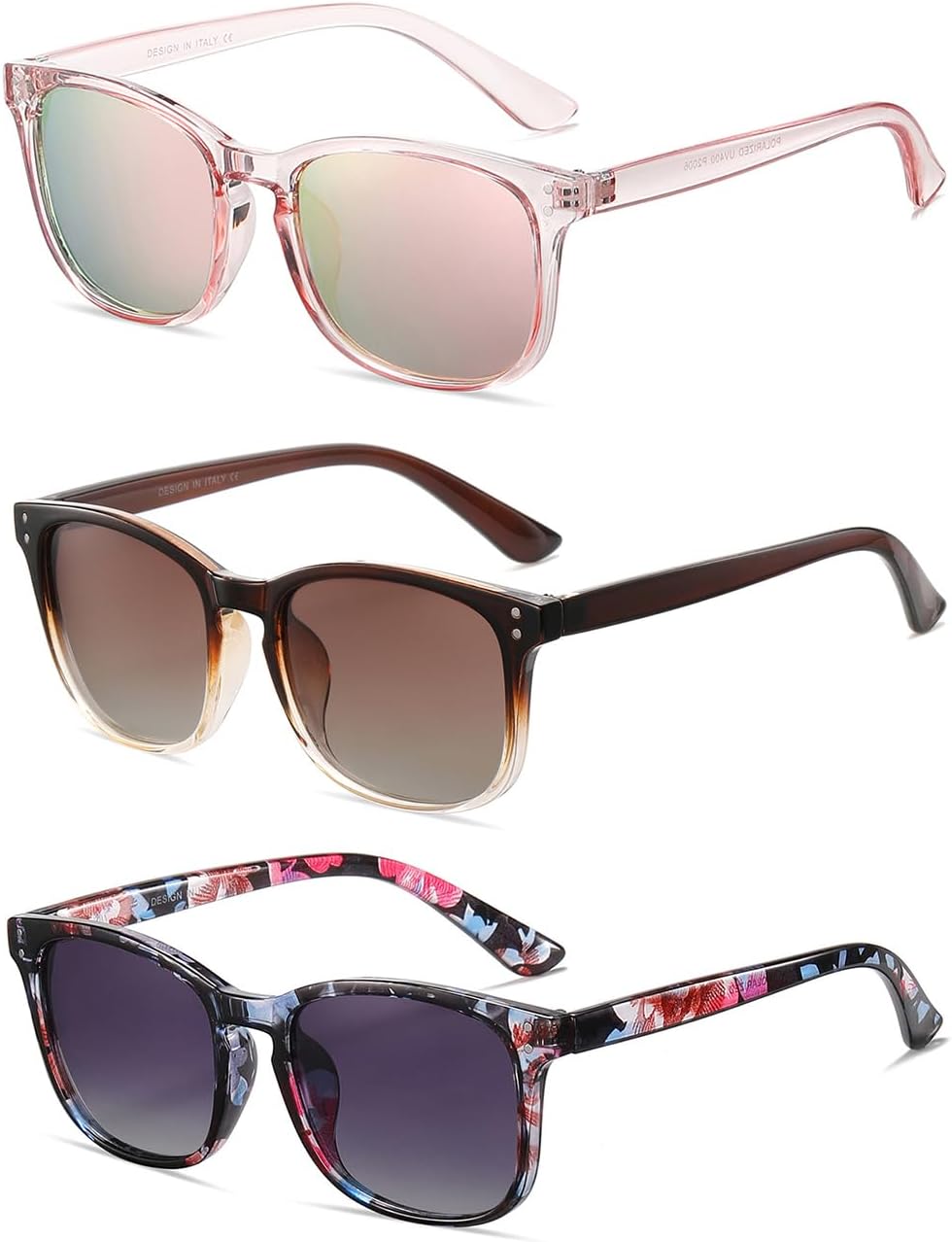 Поляризованные солнцезащитные очки для женщин в классическом ретро-стиле с модным дизайном, защита от УФ-излучения UV 400 (3 шт.) NCLLCE, A7 Light Pink/Pink Mirrored+brown Gradient+flower/Grey Gradient(3 Pack)
Поляризованные солнцезащитные очки для женщин в классическом ретро-стиле с модным дизайном, защита от УФ-излучения UV 400 (3 шт.) NCLLCE, A7 Light Pink/Pink Mirrored+brown Gradient+flower/Grey Gradient(3 Pack)