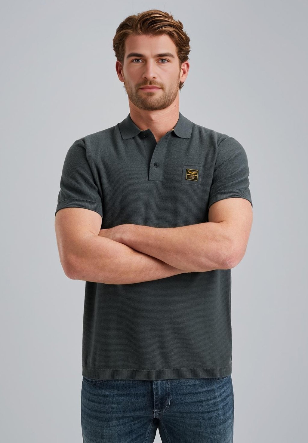 Рубашка поло MIT BADGE PME Legend, серый 
Рубашка поло MIT BADGE PME Legend, серый