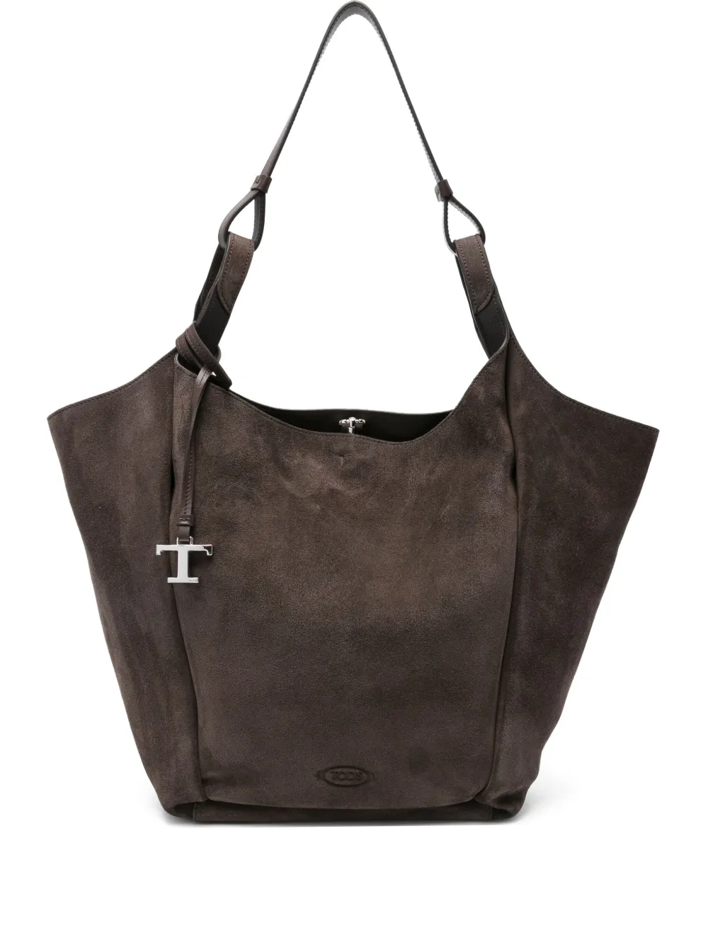 Замшевая сумка-тоут TOD'S, коричневый 
Замшевая сумка-тоут TOD'S, коричневый