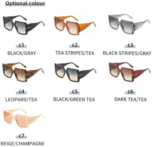 Винтажные солнцезащитные очки большого размера с квадратным градиентом для женщин, модель 2027 года, для активного отдыха, с широкими дужками MTZJH, Black Stripes
Винтажные солнцезащитные очки большого размера с квадратным градиентом для женщин, модель 2027 года, для активного отдыха, с широкими дужками MTZJH, Black Stripes