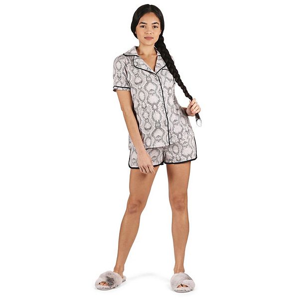 Женский пижамный комплект из хлопковой смеси с V-образным вырезом Memoi
Женский пижамный комплект из хлопковой смеси с V-образным вырезом Memoi