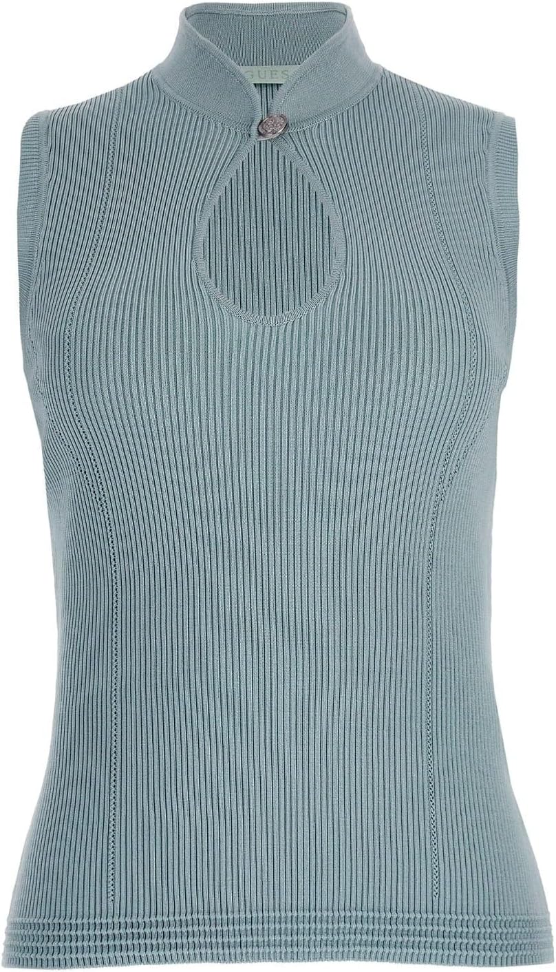 GUESS Womens Sleeveless Malia Mock Neck Sweater, Seafoam Mist
GUESS Womens Sleeveless Malia Mock Neck Sweater, Seafoam Mist
