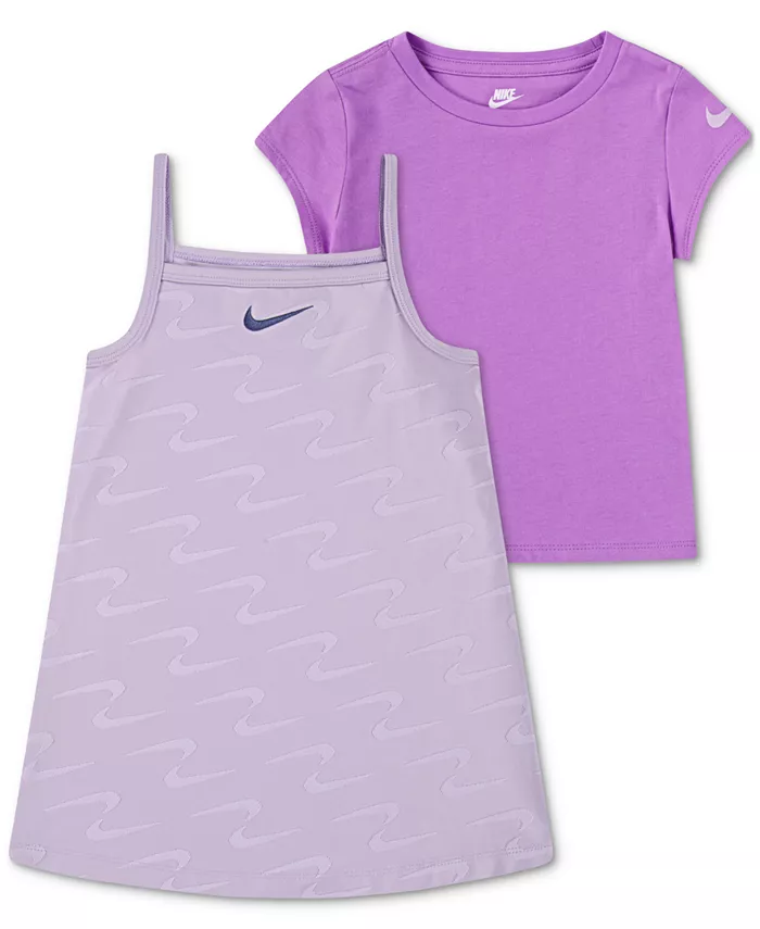 Комплект для девочки: платье Swoosh Motion и футболка (2 предмета) Nike, фиолетовый
Комплект для девочки: платье Swoosh Motion и футболка (2 предмета) Nike, фиолетовый