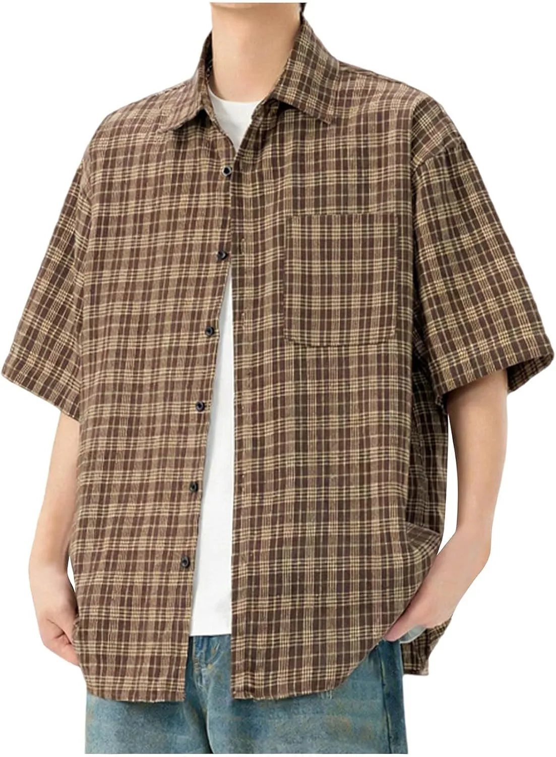 Мужская футболка с коротким рукавом в клетку Cotton Summer Casual
Мужская футболка с коротким рукавом в клетку Cotton Summer Casual