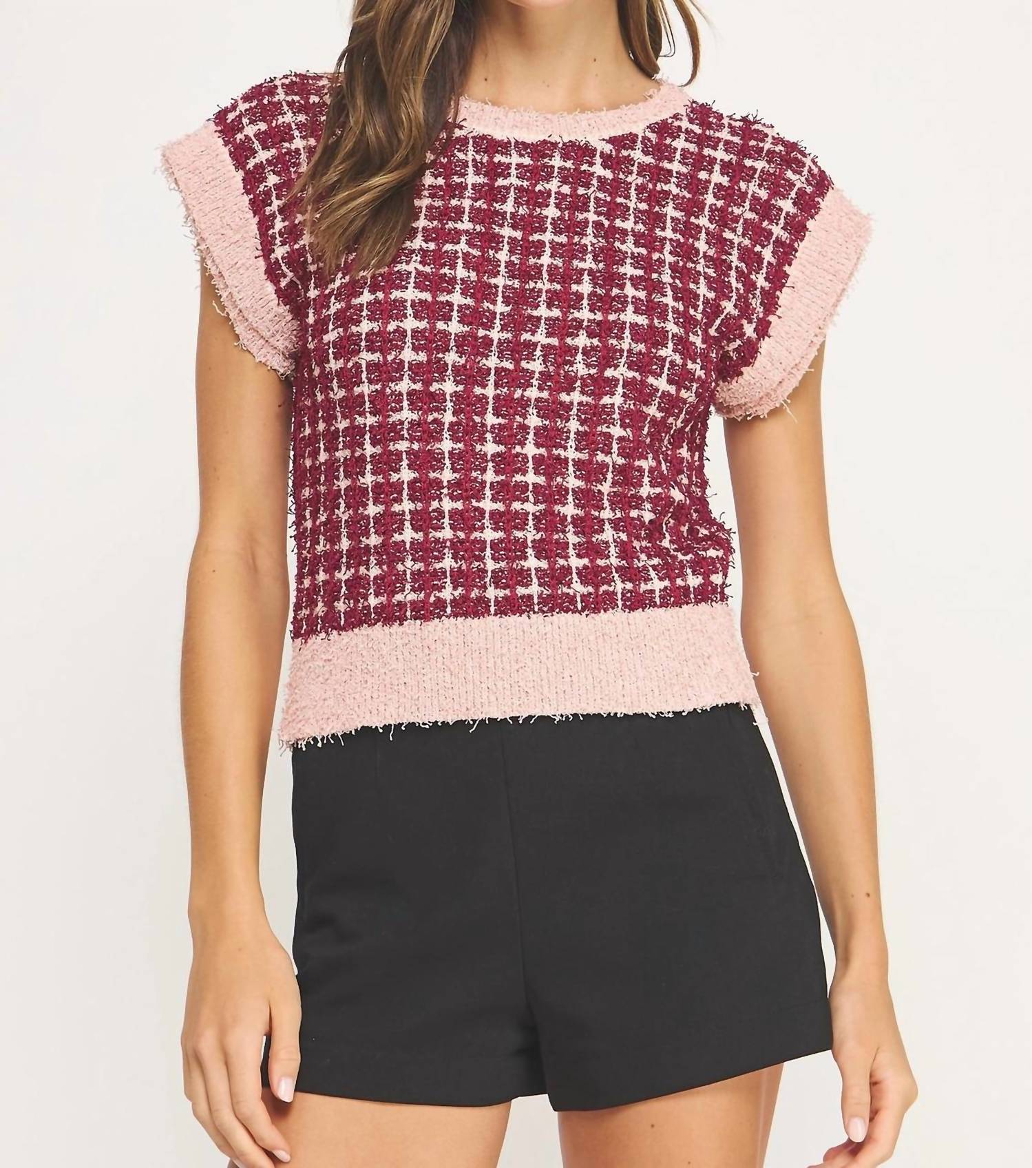 Твидовый свитер All Yours Check в бордово-розовых тонах Strut & Bolt, Burgundy And Blush
Твидовый свитер All Yours Check в бордово-розовых тонах Strut & Bolt, Burgundy And Blush