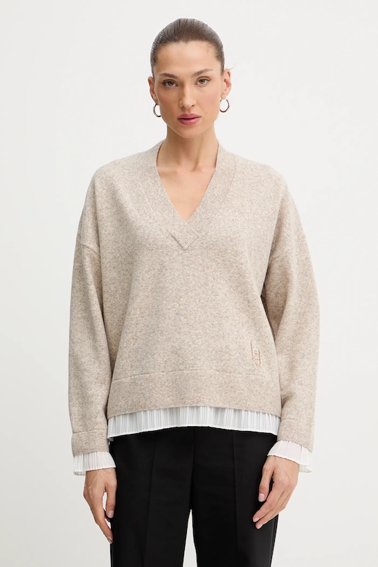 Свитер из смесовой шерсти Liu Jo, бежевый
Свитер из смесовой шерсти Liu Jo, бежевый