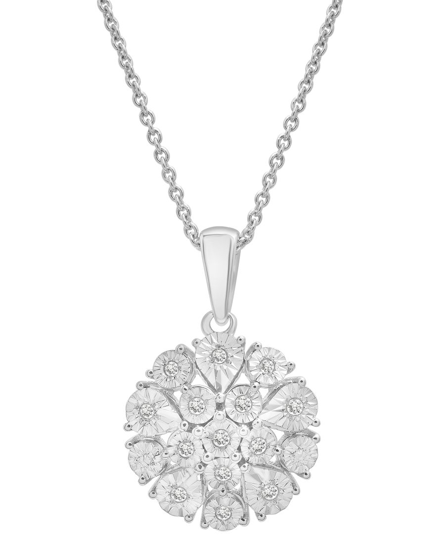 Подвеска-колье с бриллиантовым цветочным узором, 45 см (1/10 карата), из стерлингового серебра Macy's, Sterling Silver
Подвеска-колье с бриллиантовым цветочным узором, 45 см (1/10 карата), из стерлингового серебра Macy's, Sterling Silver