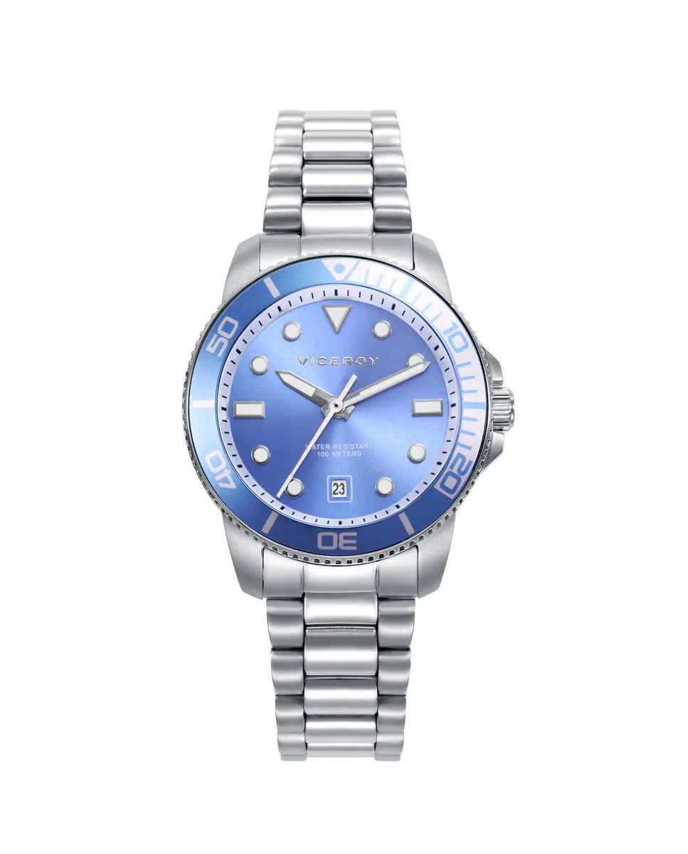Женские часы Heat в стальном корпусе с синим алюминиевым безелем и стальным браслетом Viceroy, серебряный
Женские часы Heat в стальном корпусе с синим алюминиевым безелем и стальным браслетом Viceroy, серебряный