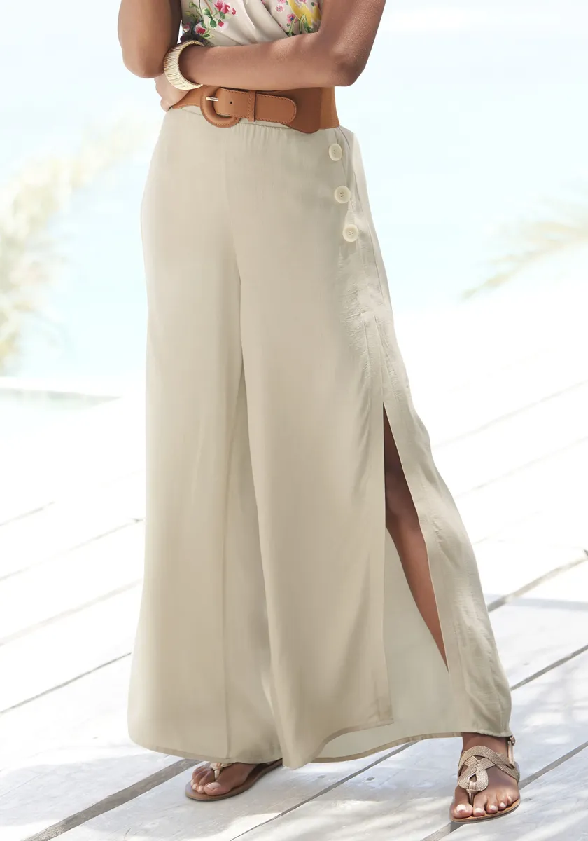 LASCANA Брюки-палаццо, широкие брючины с разрезом, тканевые брюки, свободного кроя, цвет Sand
LASCANA Брюки-палаццо, широкие брючины с разрезом, тканевые брюки, свободного кроя, цвет Sand