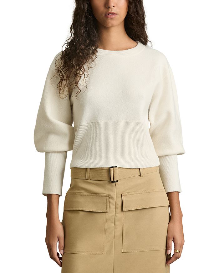 Укороченный свитер Элла REISS, слоновая кость/кремовый 
Укороченный свитер Элла REISS, слоновая кость/кремовый