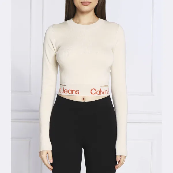 Укороченный свитер Calvin Klein, бежевый
Укороченный свитер Calvin Klein, бежевый