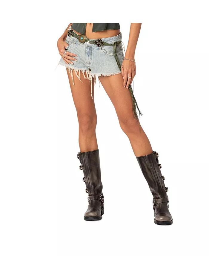 Потертые винтажные джинсовые шорты Edikted, синий
Потертые винтажные джинсовые шорты Edikted, синий