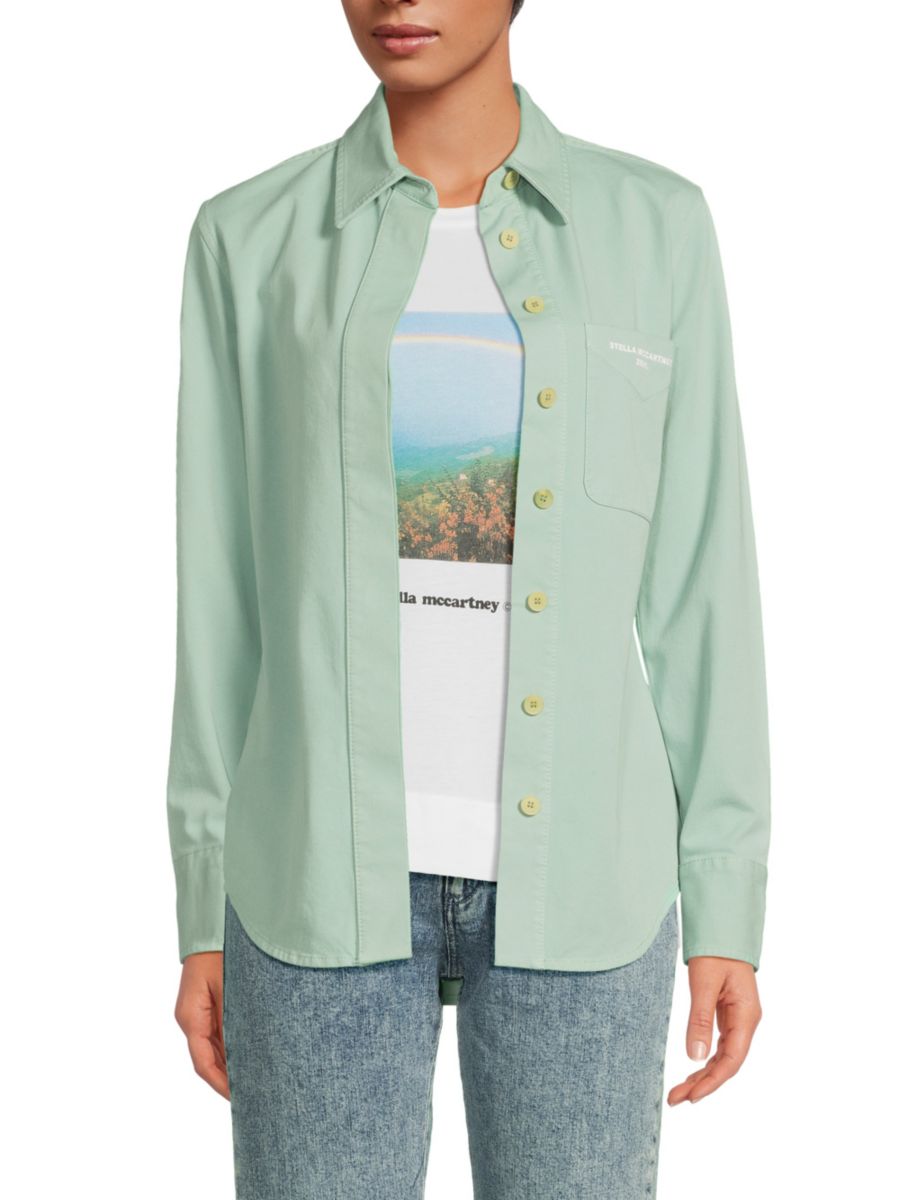 Рубашка из хлопка-стрейч на пуговицах Stella McCartney, цвет Mint
Рубашка из хлопка-стрейч на пуговицах Stella McCartney, цвет Mint