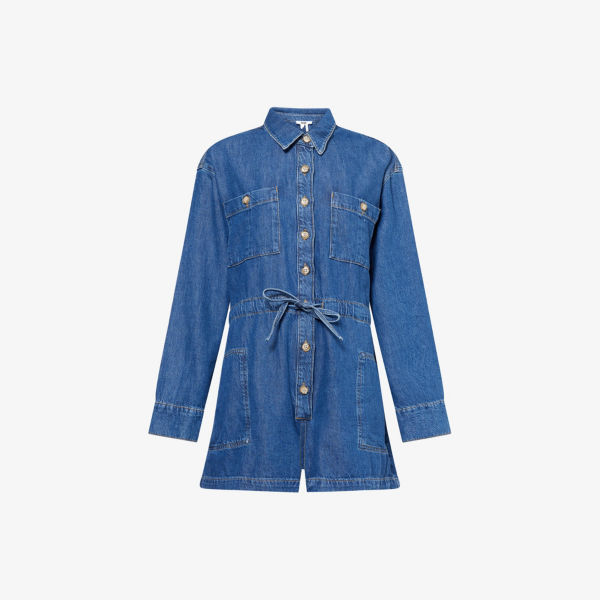 Ромпер с отложным воротником, синий
Ромпер с отложным воротником, синий