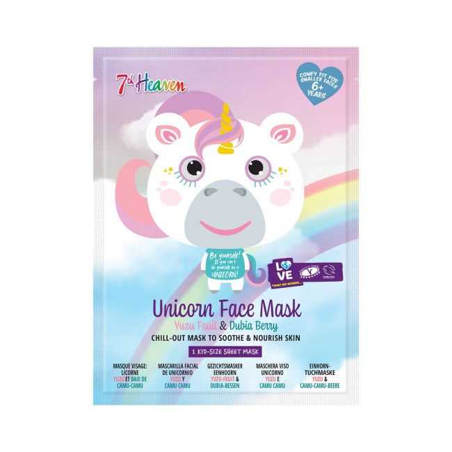 Детская маска для лица «Единорог» 7th Heaven
Детская маска для лица «Единорог» 7th Heaven