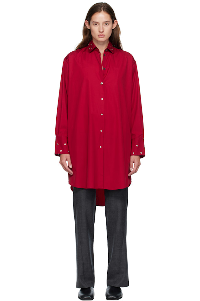 Our Legacy Красное платье-рубашка, платье миди
Our Legacy Красное платье-рубашка, платье миди