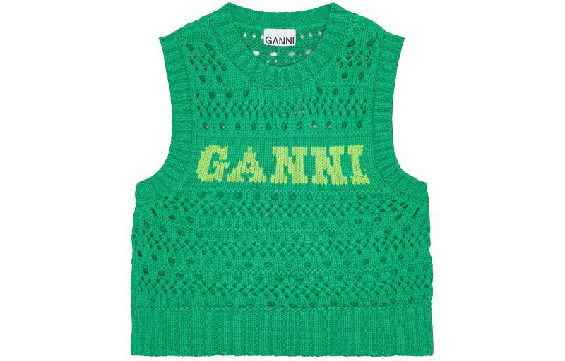 Джемпер с логотипом жаккард вязка GANNI, можжевелово-зеленый
Джемпер с логотипом жаккард вязка GANNI, можжевелово-зеленый