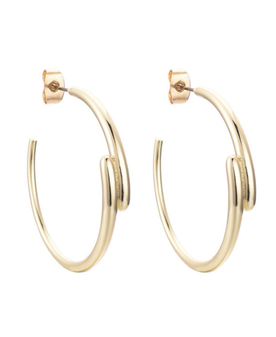 Золотые серьги-кольца с перекрывающимися кольцами ADORNIA, Gold
Золотые серьги-кольца с перекрывающимися кольцами ADORNIA, Gold