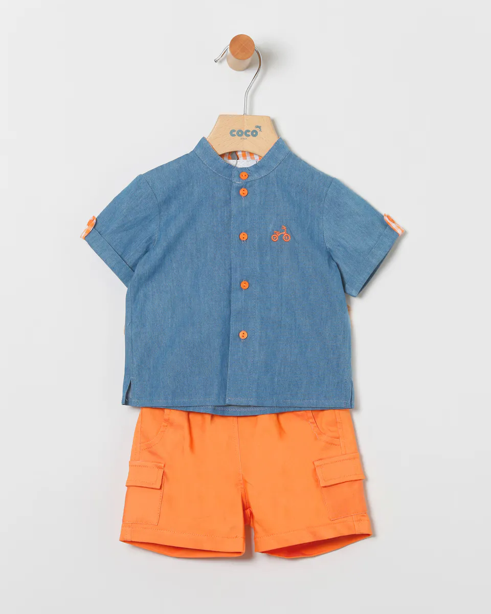 Джинсовая рубашка и шорты-карго Baby boy Coco Acqua, синий
Джинсовая рубашка и шорты-карго Baby boy Coco Acqua, синий