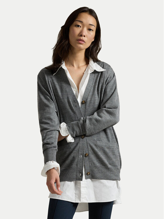 Кардиган свободного кроя Polo Ralph Lauren, серый 
Кардиган свободного кроя Polo Ralph Lauren, серый