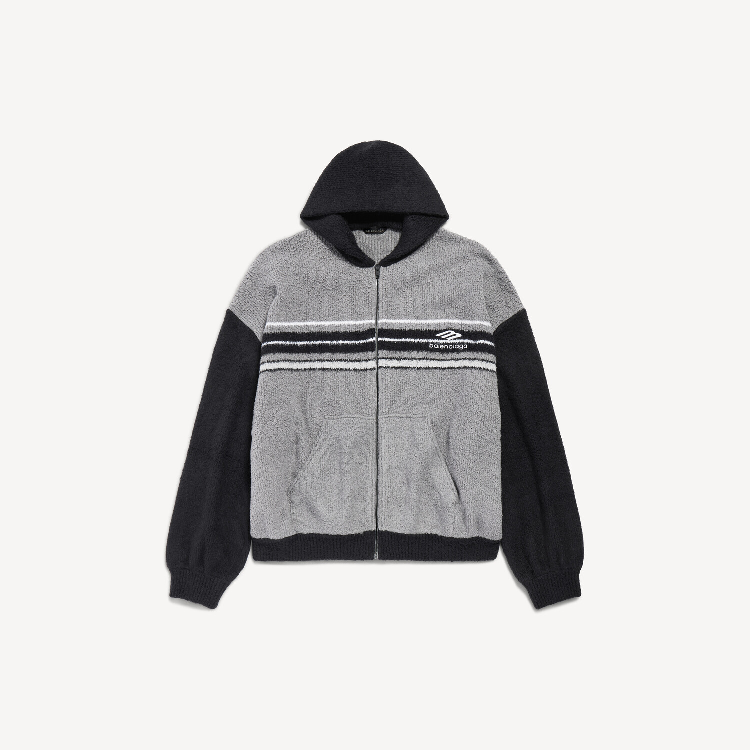 Мужское пушистое худи на молнии серого/черного/белого цвета BALENCIAGA, белый/черный/серый
Мужское пушистое худи на молнии серого/черного/белого цвета BALENCIAGA, белый/черный/серый