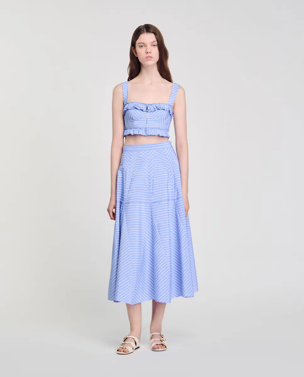Полосатая расклешенная юбка Sandro, синий
Полосатая расклешенная юбка Sandro, синий