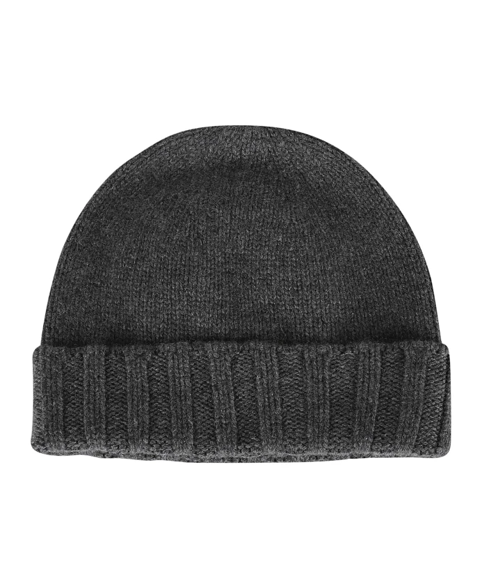 Кашемировая шапка бини антрацитового цвета Drumohr, серый 
Кашемировая шапка бини антрацитового цвета Drumohr, серый