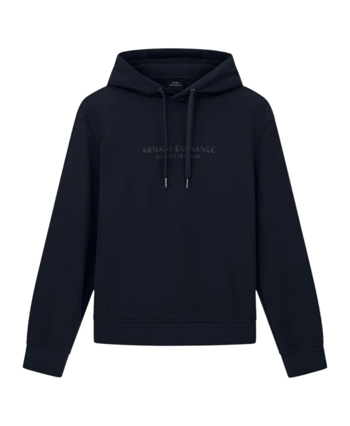 Хлопковая толстовка с капюшоном и логотипом Armani Exchange, синий
Хлопковая толстовка с капюшоном и логотипом Armani Exchange, синий