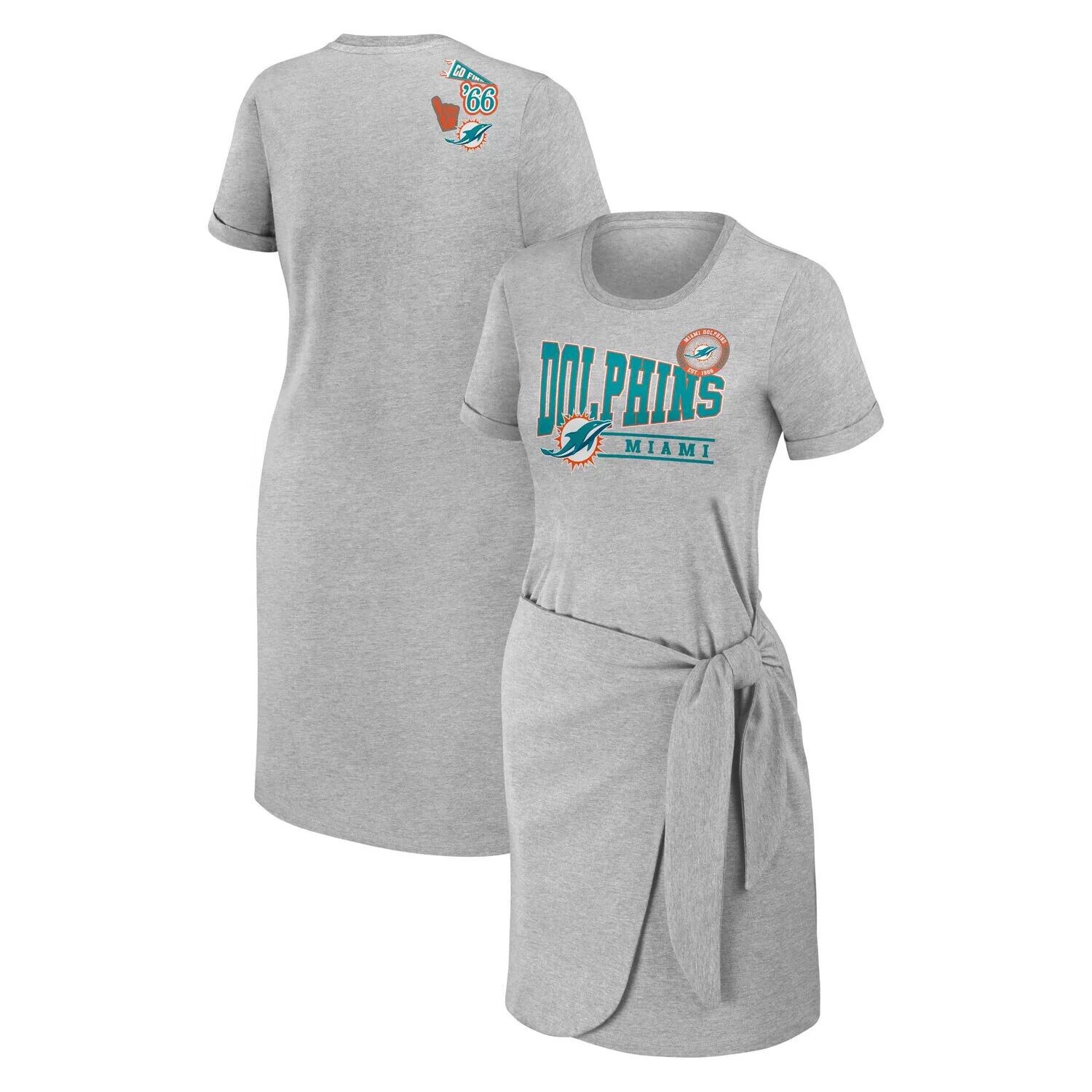 Женская одежда Erin Andrews Платье-футболка с завязками Heather Grey Miami Dolphins
Женская одежда Erin Andrews Платье-футболка с завязками Heather Grey Miami Dolphins