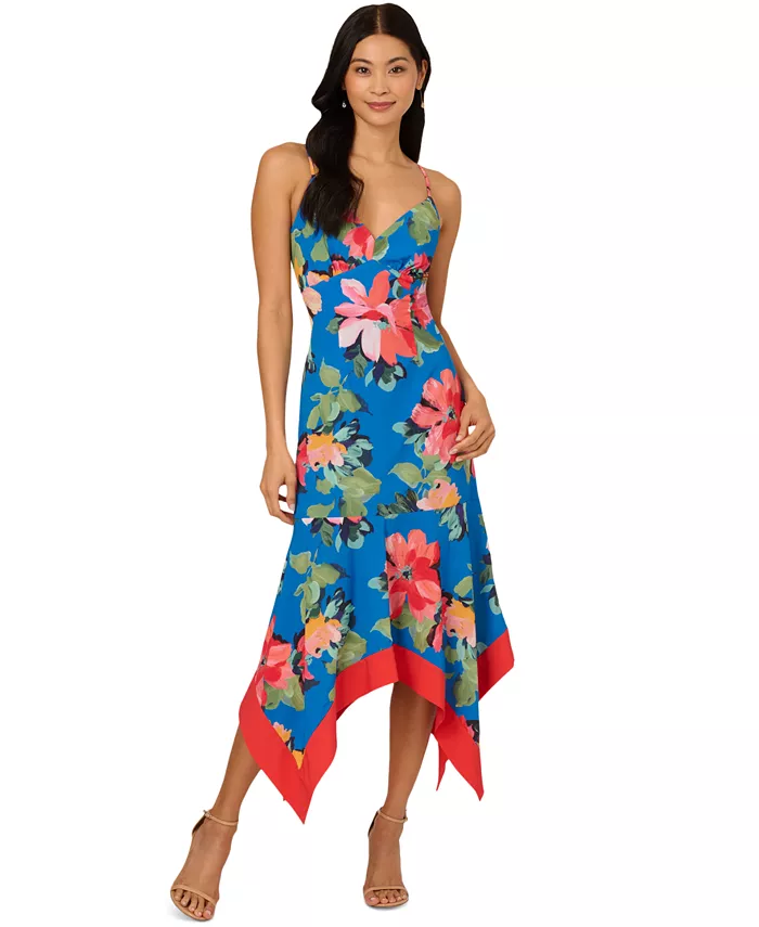 Женское миди-платье с цветочным принтом и платочным подолом Adrianna Papell, синий
Женское миди-платье с цветочным принтом и платочным подолом Adrianna Papell, синий