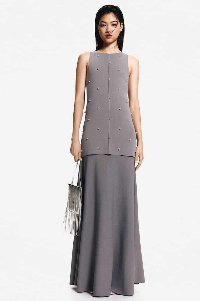 Топ с жемчужным декором H&M, серый
Топ с жемчужным декором H&M, серый