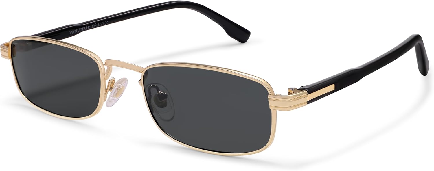 Солнцезащитные очки VANLINKER маленького прямоугольного размера с поляризацией, узкие, в стиле 90-х, модные Y2K, тонкие, облегающие, VL9904, C2-polarized Grey Lens/Black/Gold Frame
Солнцезащитные очки VANLINKER маленького прямоугольного размера с поляризацией, узкие, в стиле 90-х, модные Y2K, тонкие, облегающие, VL9904, C2-polarized Grey Lens/Black/Gold Frame