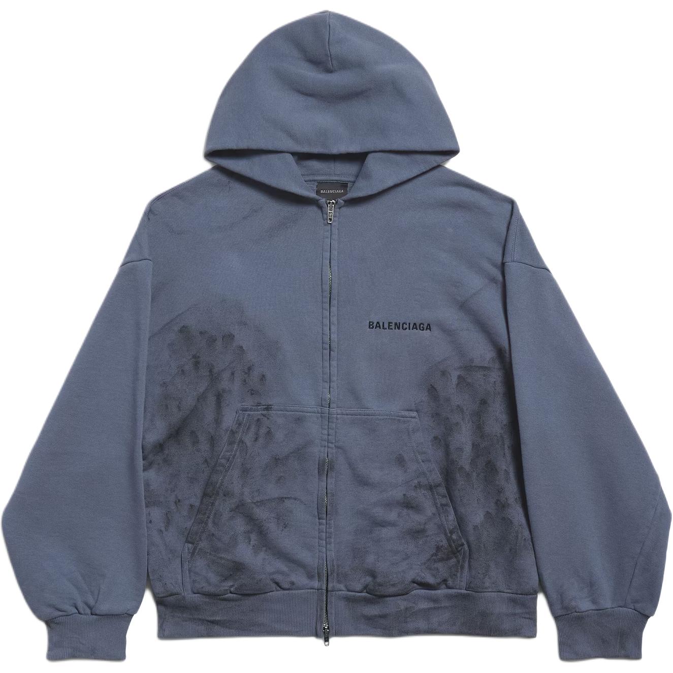 Выцветшая худи на молнии Balenciaga, темно-синий
Выцветшая худи на молнии Balenciaga, темно-синий
